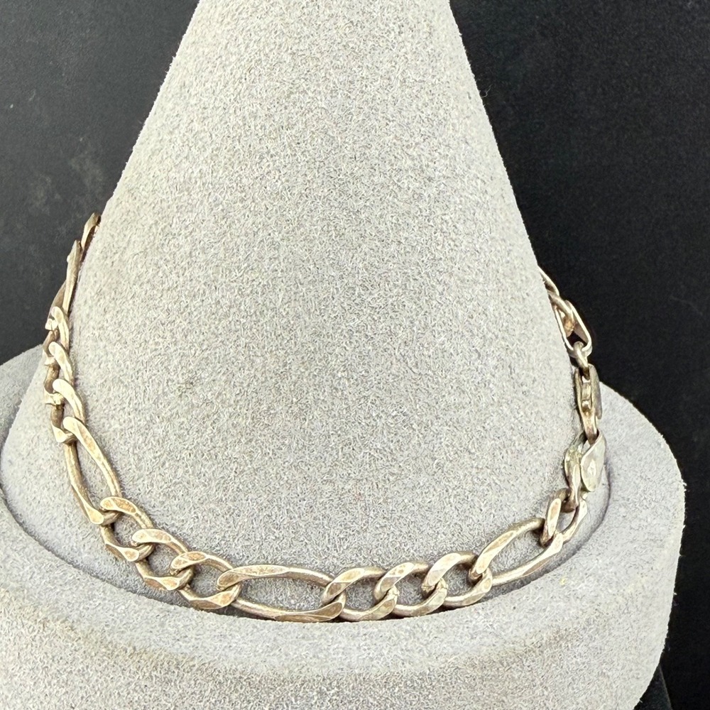Vintage IBB Sterling Silver Bracelet Curb Link 8”